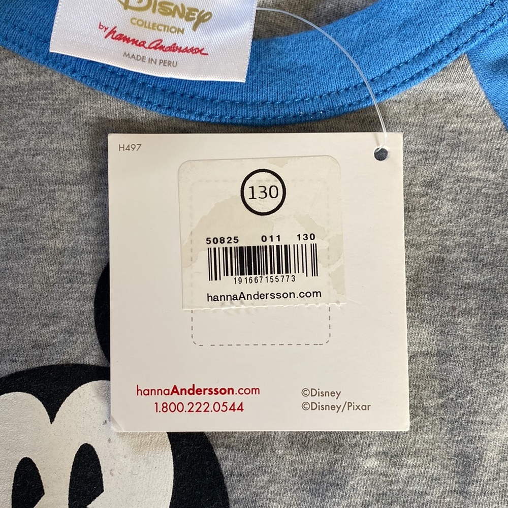 Hanna Andersson Disney Mickey 130 8 long sleeve NWT - Picture 5 of 6